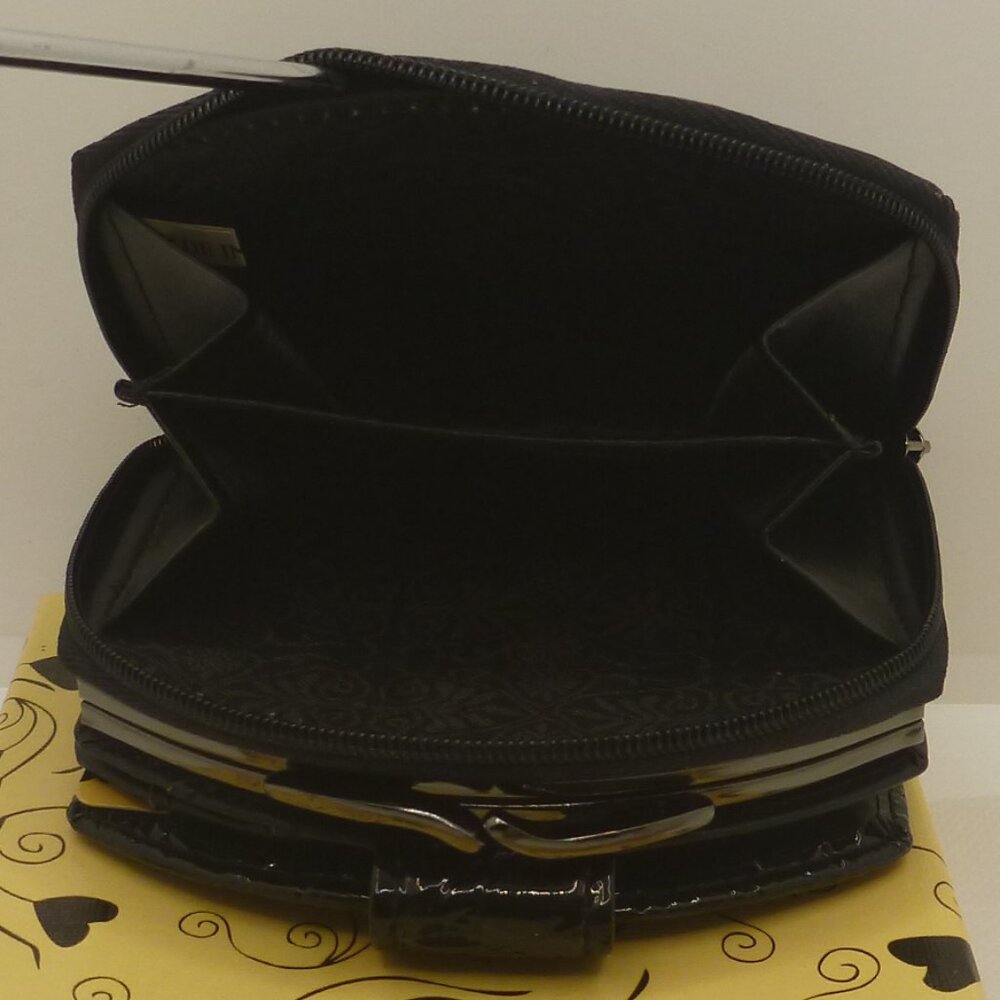 Vintage Black Crocodile-Embossed Leather Wallet - Picture 7 of 9